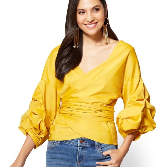 yellow wrap shirt